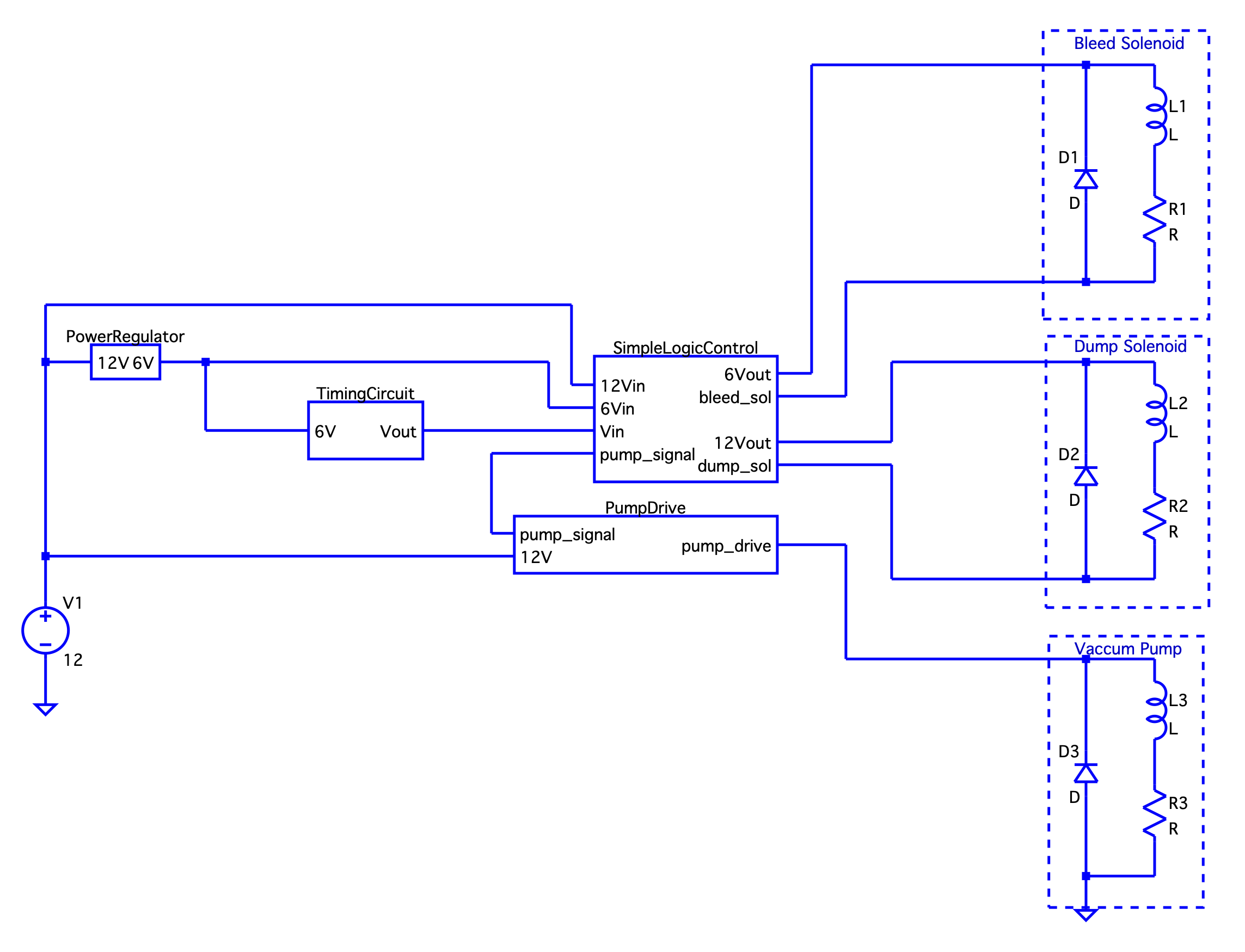 Simplify version of schematics to demonstrate the intermittent operation mode.