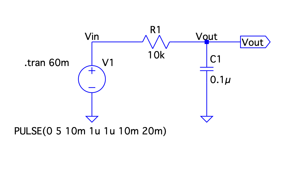 A RC circuit conneccted in series with output measured across the capacitor