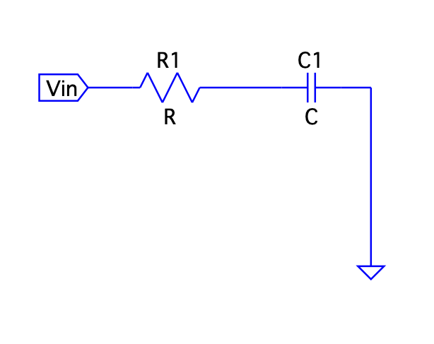 A simple RC circuit connected in series